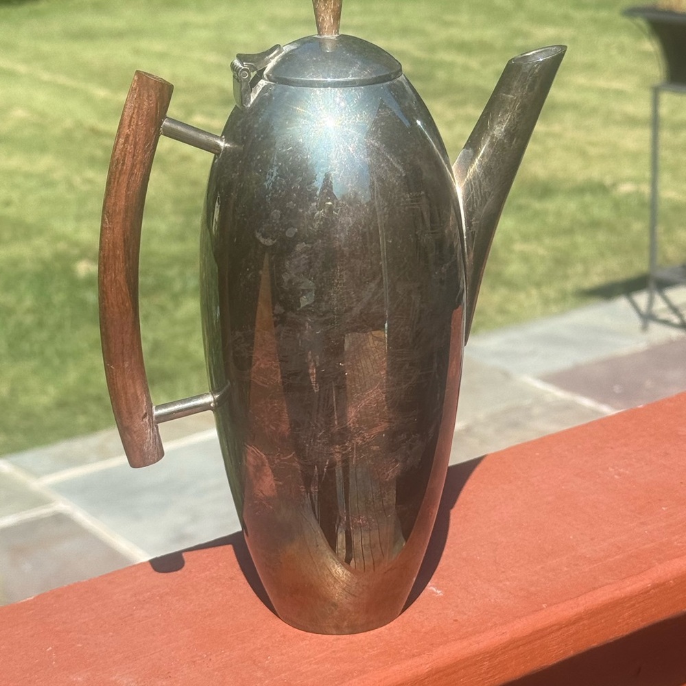Vintage MCM Terence Conan Silver Plated Lidded Pitcher Teapot 9 1/2”